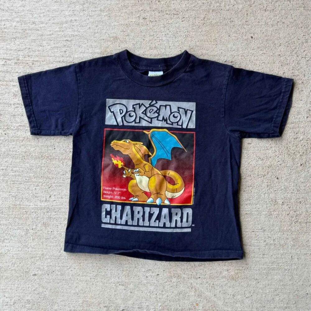 Vintage 2000 Pokemon Charizard T-Shirt Nintendo Blue Gotta Catch Em All Shirt